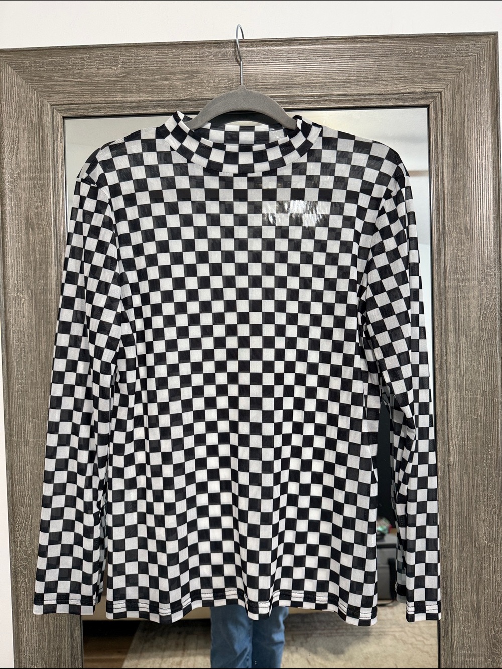 Black & White Checkered Long Sleeve